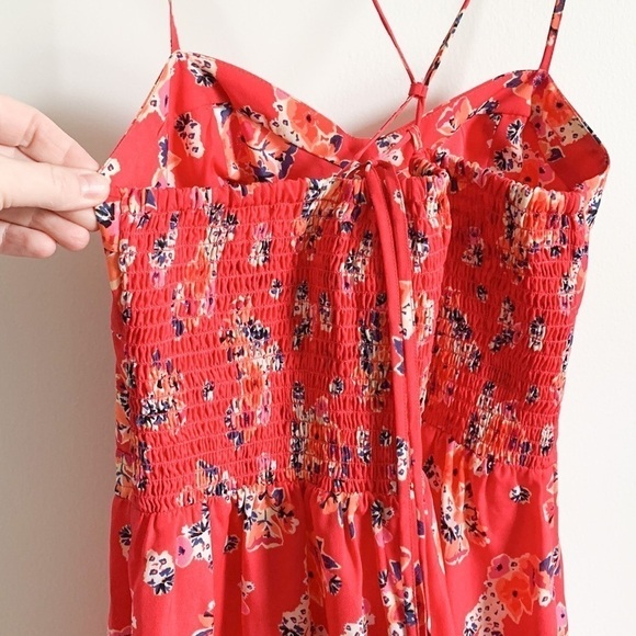 American Eagle Red Floral Mini Dress Y2K - Picture 7 of 9